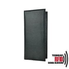 VegaLM RFID UNISEX Ochranná kožená peňaženka v čiernej farbe