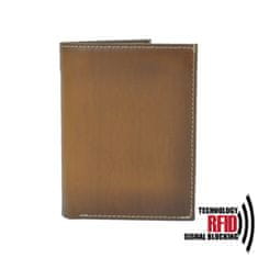 VegaLM RFID Pánska kožená peňaženka z pravej kože vo svetlo hnedej farbe