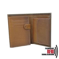VegaLM RFID Pánska kožená peňaženka z pravej kože vo svetlo hnedej farbe