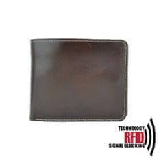 VegaLM RFID Ochranná pánska kožená peňaženka v tmavo hnedej farbe