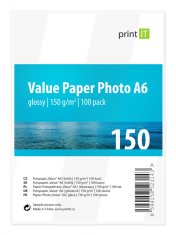 Print IT Fotopapier A6 150 g/m2, 100 listov, lesklý (PI-96)