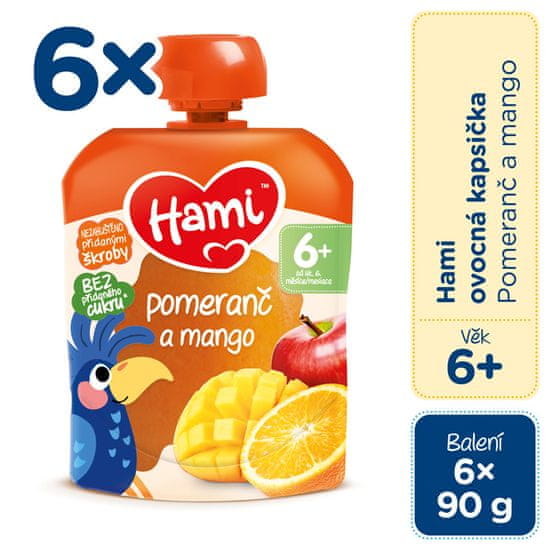 Hami kapsička pomaranč a mango 6x90g