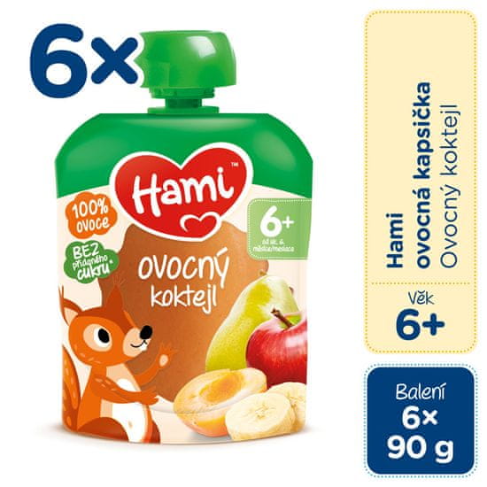 Hami kapsička ovocný kokteil 6x90g
