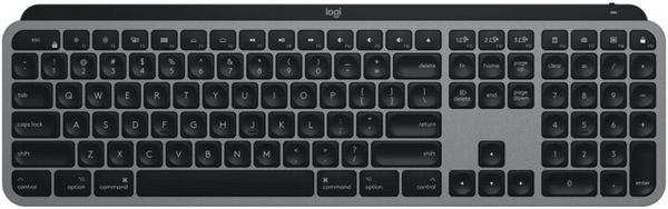 Logitech MX Keys MAC, sivá (920-009558) membránová kancelárska klávesnica podsvietená bezdrôtová bluetooth USB prijímač