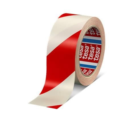 Tesa Značkovacia páska na podlahy "Professional 60760", červená / biela, 50 mm x 33 m