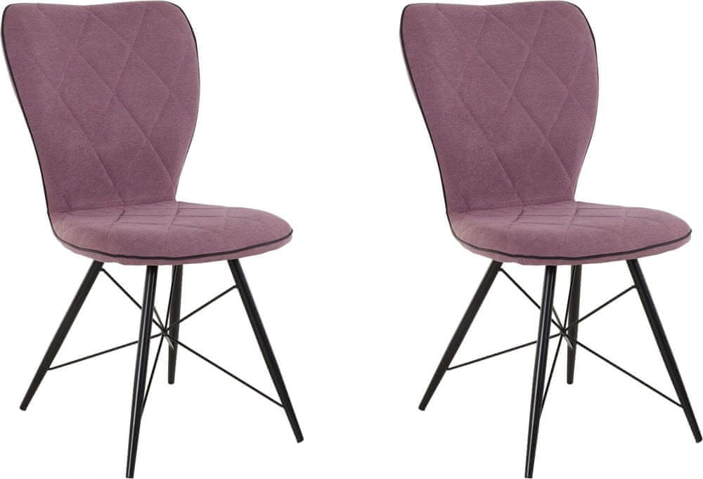 Danish Style Jedálenská stolička Lore (Súprava 2 ks), antracitová/ružová