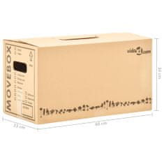 Vidaxl Kartónové krabice na sťahovanie XXL 20 ks 60x33x34 cm