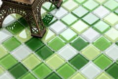 Maxwhite Mozaika CH4004PM sklenená zelená biela 30x30cm sklo