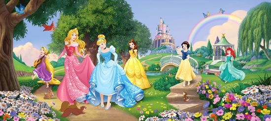 AG Design Fototapeta Princezné Disney v parku 202 x 90 cm