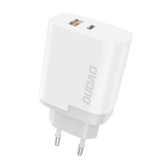DUDAO Wall Charger nabíjačka USB / USB-C QC 3.0 3A, biela