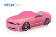 Futuka Kids  Posteľ auto Light Plus (LED svetlá) - ružová