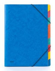 Donau Triediace dosky s gumičkou, modrej, 9 častí, kartón, A4, 8649119-10