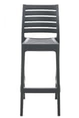 BHM Germany Barová stolička Ares, plast, tmavo šedá