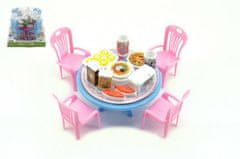 Teddies Stôl a stoličky s doplnkami plast 12cm v blistru