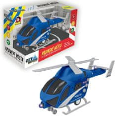 MaDe Policajný vrtuľník je na batérie so svetlom a zvukom.