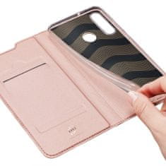 Dux Ducis Skin Pro knižkové kožené puzdro na Huawei Y6p, ružové