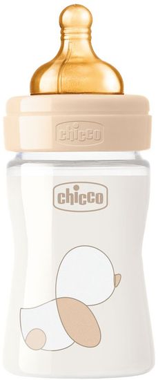 Chicco Fľaša dojčenská sklo Chicco Original Touch latex, 150ml - neutral