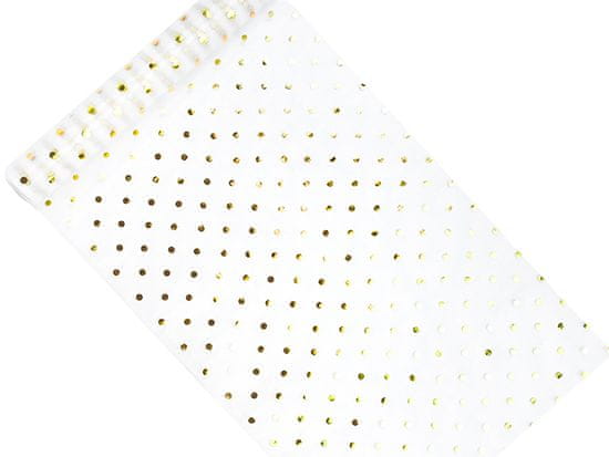 PartyDeco Organza biela so zlatými bodkami 0,36x9m
