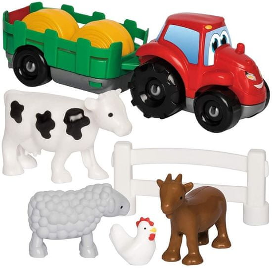 ECOIFFIER Abrick Traktor s prívesom a zvieratkami