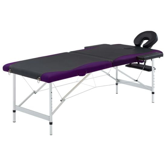 Vidaxl Skladací masážny stôl 2-zónový hliníkový