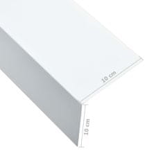 Vidaxl Lišty v tvare L 90° 5 ks, hliník, biele 170 cm, 100x100 mm