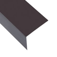 Vidaxl Lišty v tvare L 90° 5 ks, hliník, hnedé 170 cm, 100x100 mm