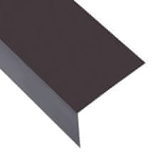 Vidaxl Lišty v tvare L 90° 5 ks, hliník, hnedé 170 cm, 100x50 mm