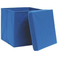 shumee Úložné boxy s vrchnákmi 10 ks modré 32x32x32 cm látkové