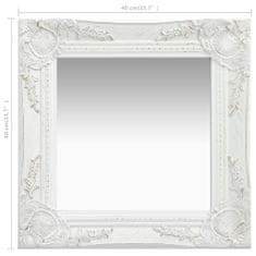 Vidaxl Nástenné zrkadlo v barokovom štýle 40x40 cm biele