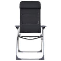 Vidaxl Kempingové stoličky 2 ks čierne 58x69x111 cm hliníkové