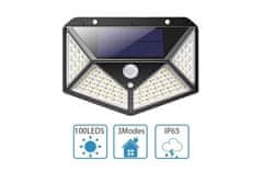 CoolCeny Solárne štvorstranné LED osvetlenie s pohybovým senzorom