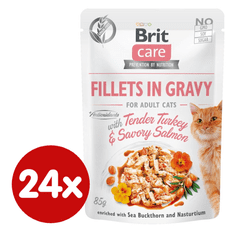 Brit Care Cat Fillets in Gravy with Tender Turkey & Savory Salmon 24x85 g