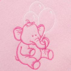NEW BABY Detská froté osuška s výšivkou a kapucňou 100x100 ružová sloník