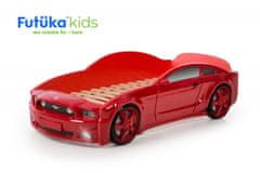 Futuka Kids Posteľ auto LIGHT 3D F-Mustang, LED svetlá