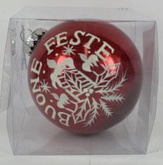 Vianočná červená perleťová guľa Ø 15 cm, dekor 3