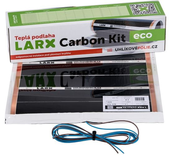 LARX Carbon Kit eco 250 W, vykurovacia fólia pre svojpomocnú inštaláciu, dĺžka 5 m, šírka 0,5 m