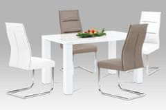 Autronic jedálenský stôl 135x80x76cm, vysoký lesk biely AT-3007 WT