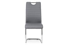 Autronic jedálenská stolička, koženka sivá, chróm DCL-418 GREY