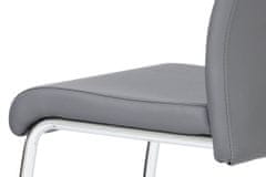 Autronic jedálenská stolička, koženka sivá, chróm DCL-418 GREY