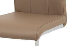 Autronic jedálenská stolička latte koženka / chróm DCL-411 LAT