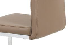 Autronic jedálenská stolička latte koženka / chróm DCL-411 LAT