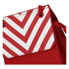 DIANA & CO Moderná dámska koženková kabelka Happy Stripes, červená