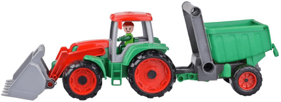 LENA Auto Truxx traktor nakladač s prívesom s figúrkou