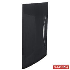 Esselte Dosky na spisy "Vivida", s gumičkou, čierna, 15 mm, A4, PP, 624043