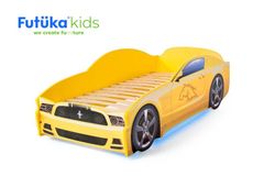 Futuka Kids  Posteľ auto LIGHT F-Mustang, Spodná svetlo - žltá