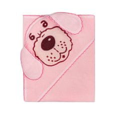 NEW BABY Detský froté uterák 80x80 psík ružový