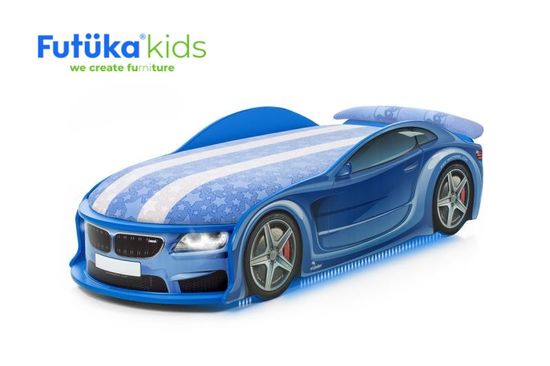 Futuka Kids  Postieľka auto UNO F-BMW, ​​"S-Alcantara", LED svetlá, Spodné svetlo, Spojler