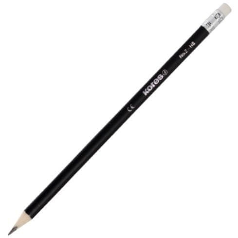 KORES Ceruzka grafitová trojhranná HB čierna s bielou gumou