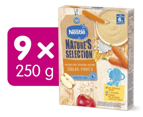Nestlé Nature SELECTION pšenično-ovsená Jablko Mrkva (9 × 250g)