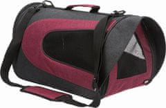 Trixie ALINA nylonová prepravná taška so sieťkou 27x27x52 cm, antracit / bordó max. 5 kg